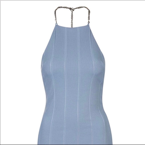 Topshop Chain Halter Ribbed Mini Dress - Picture 2 of 7